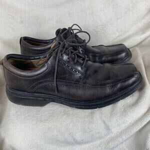 Clarks Unstructured Mens Size 9M Casual Oxfords Dark Brown Leather Brogue 86094